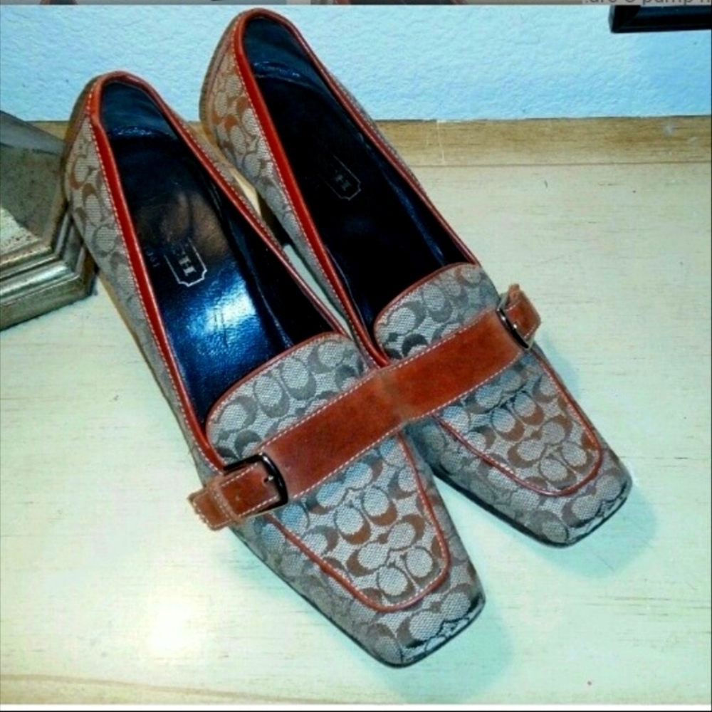 AUTHENTIC COACH SIG C/SUEDE SHOES SIZE 7.5 - Picture 1 of 15